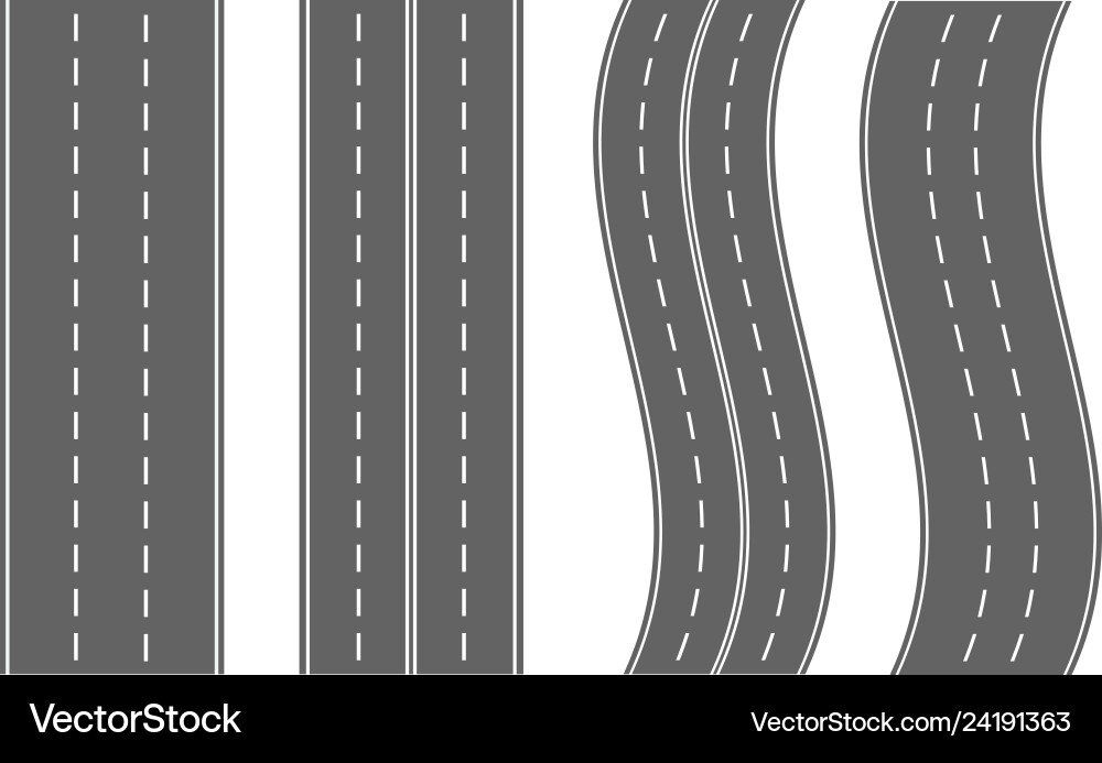Straßen und Straßenkurven Draufsicht Straßen und Straßenkurven Draufsicht vektorbild