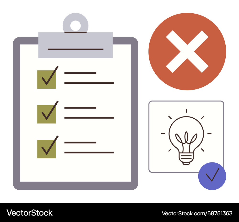 Task Checklist with Prohibition Vector Image