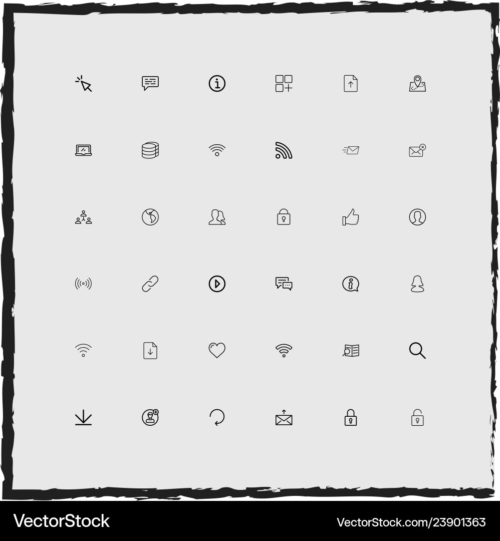 Web simple linear icons set vector image