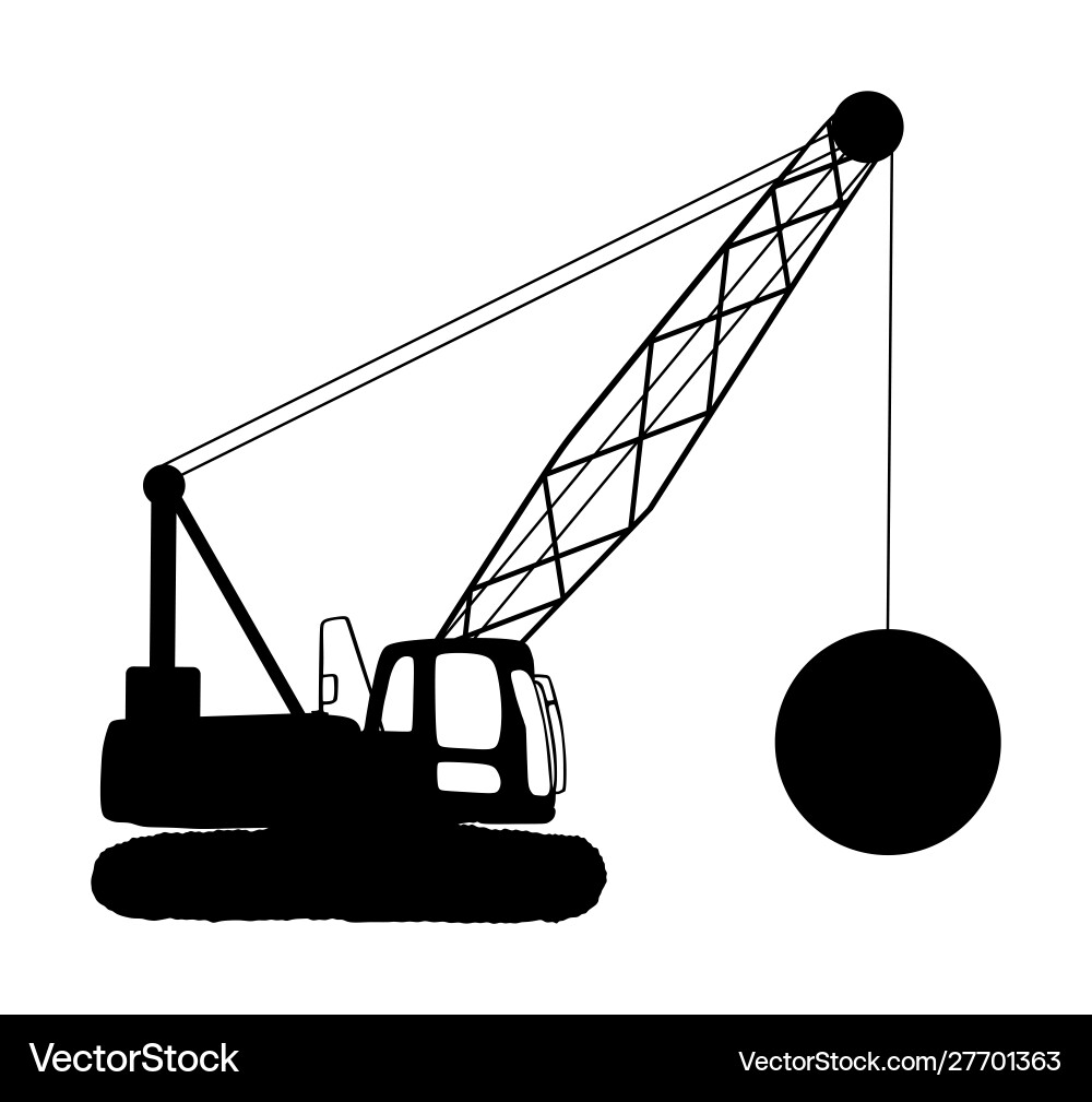 Wrecking Ball Crane (27701363) – Royalty-Free Vector | VectorStock, image size:1000x1009