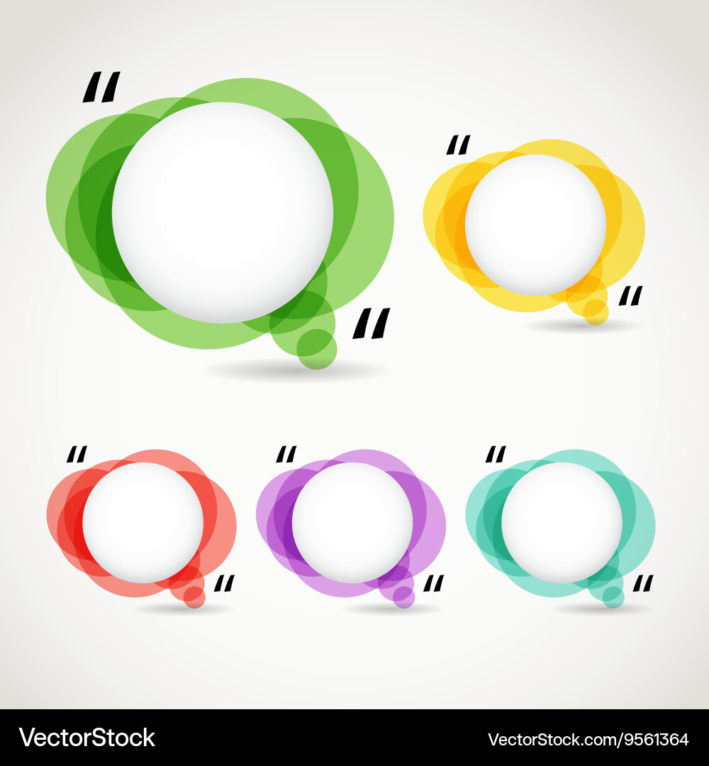 Abstract color speech clouds collection qoute Vector Image