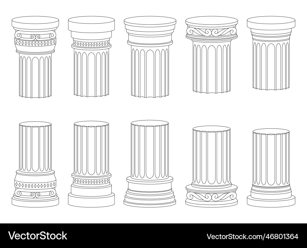 Ancient columns design isolated on background Ancient columns design isolated on background vector image