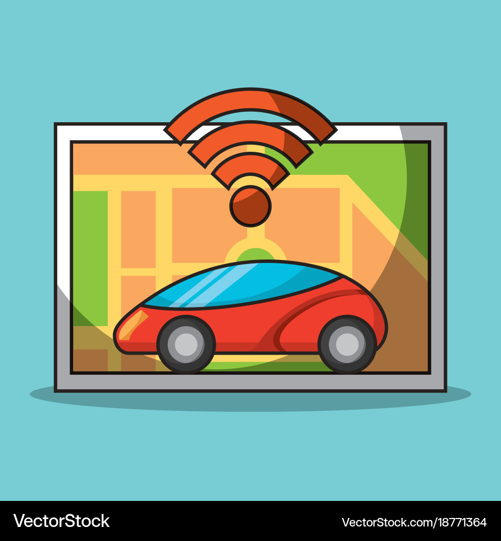 Autonomer Autosensor Karte Navigation smart Autonomer Autosensor Karte Navigation smart vektorbild
