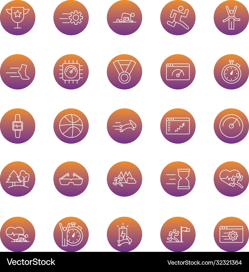 Bundle runners and tracks set icons Bundle runners and tracks set icons vector image