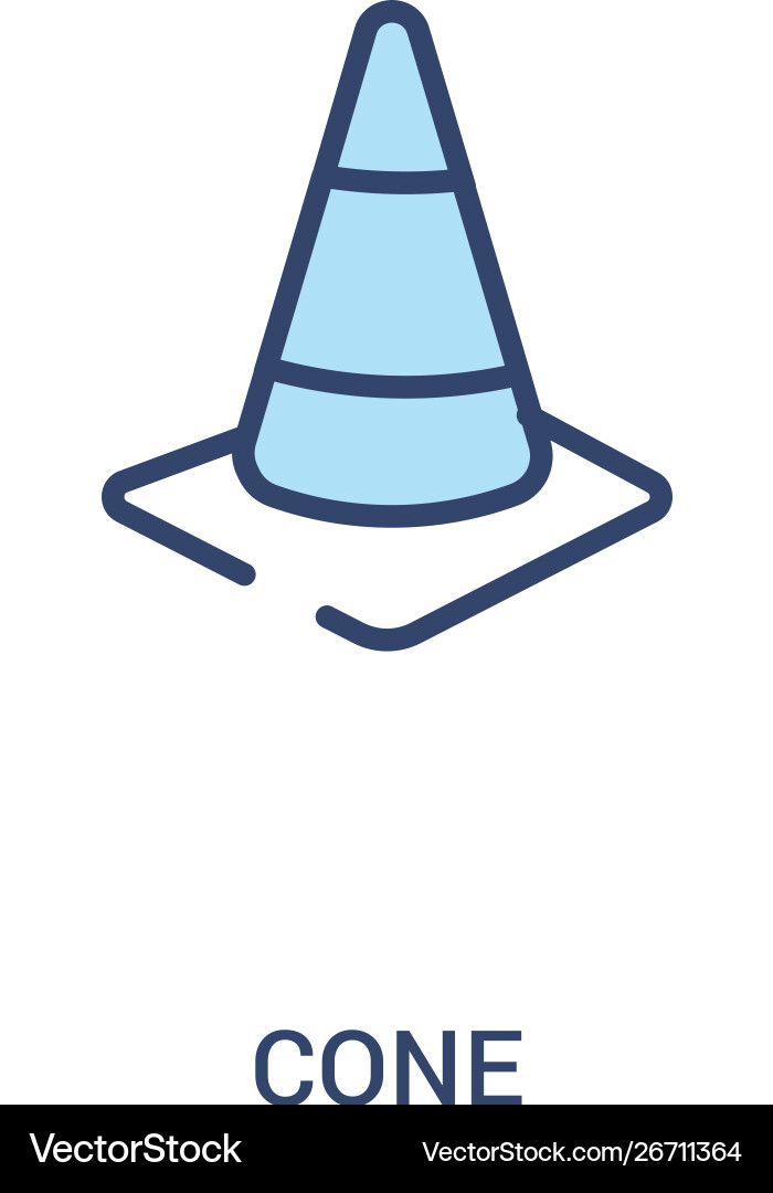Cone concept 2 colored icon simple line element Cone concept 2 colored icon simple line element Vector Image
