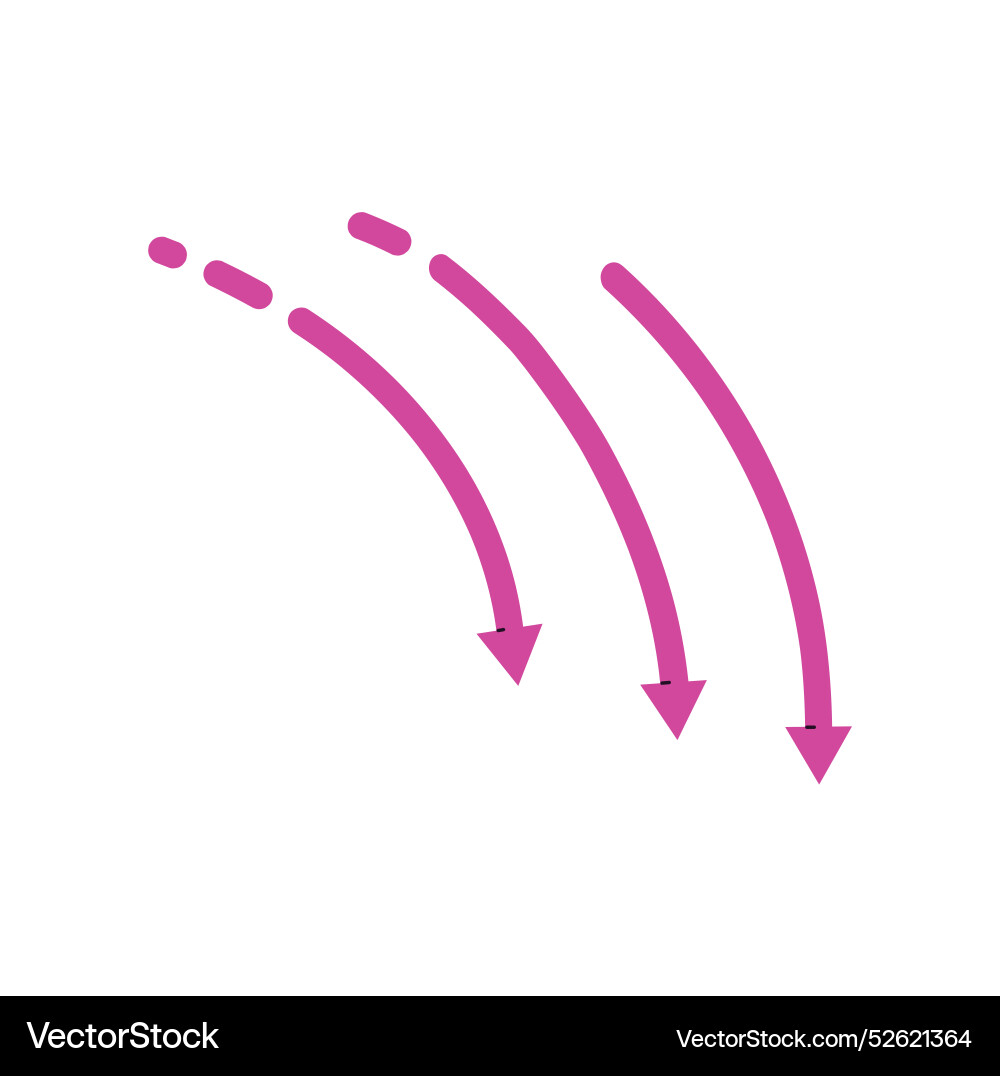 Curved lines with cursors pointing twist turn Curved lines with cursors pointing twist turn vector image