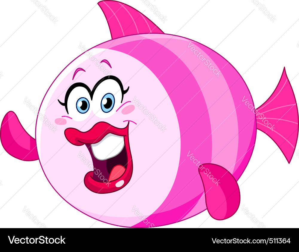 Cute fish vector image