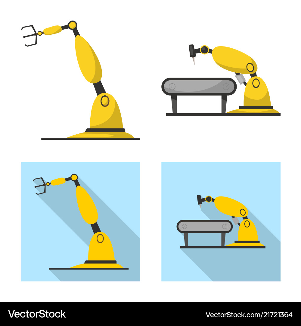 Design of robot and factory logo set Vector Image