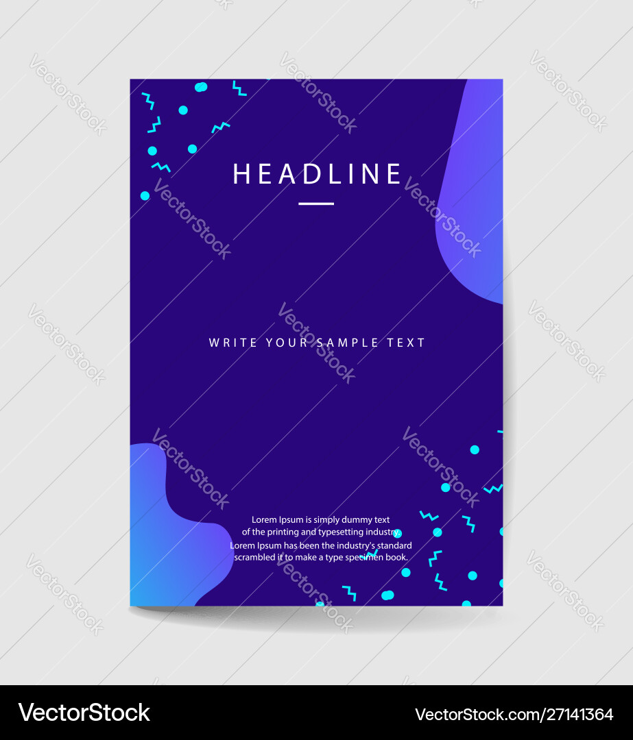 Dynamic colorful poster set with fluid shapes vector image