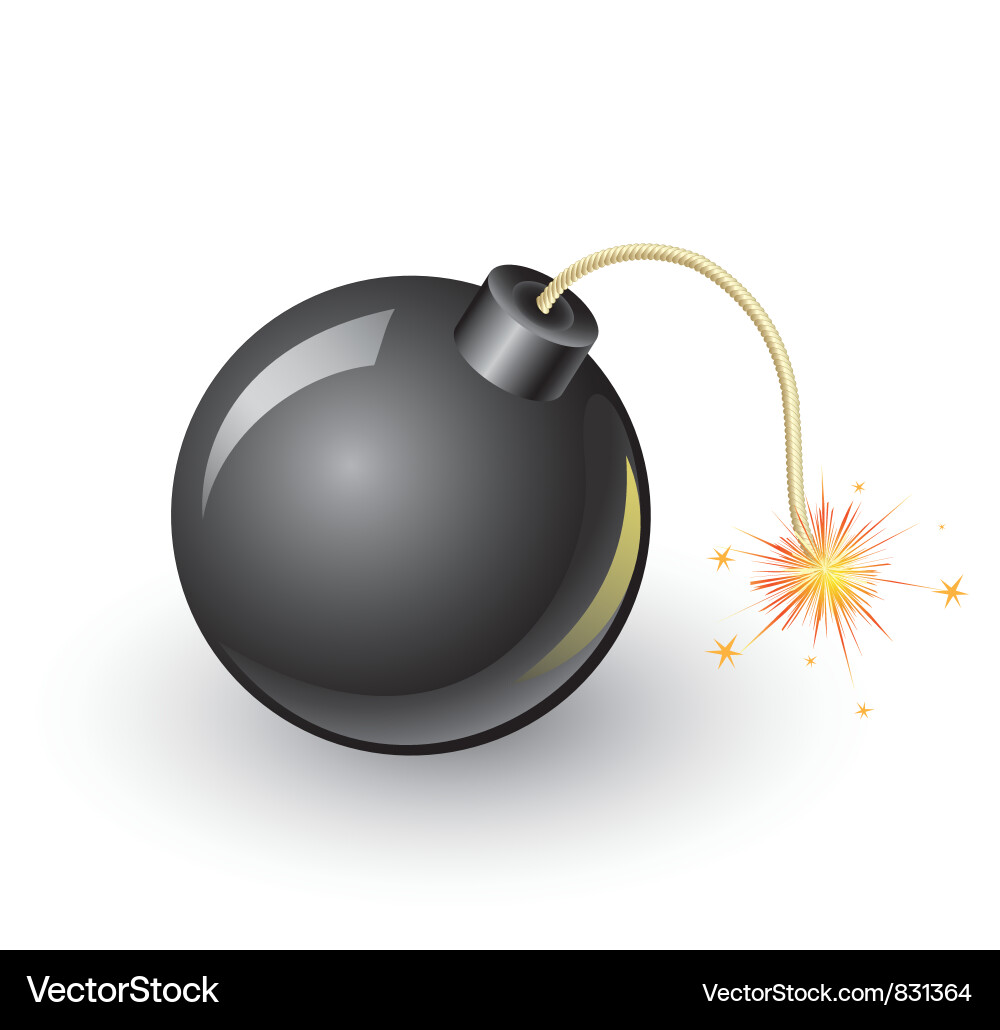 Exploding Bomb with Sparks vector image