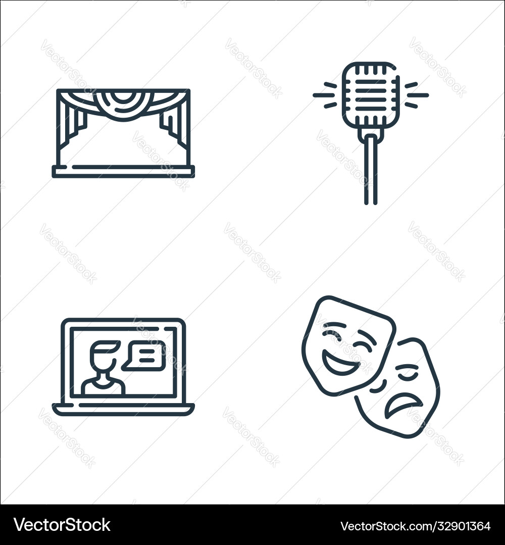 Fame line icons linear set quality Fame line icons linear set quality Vector Image