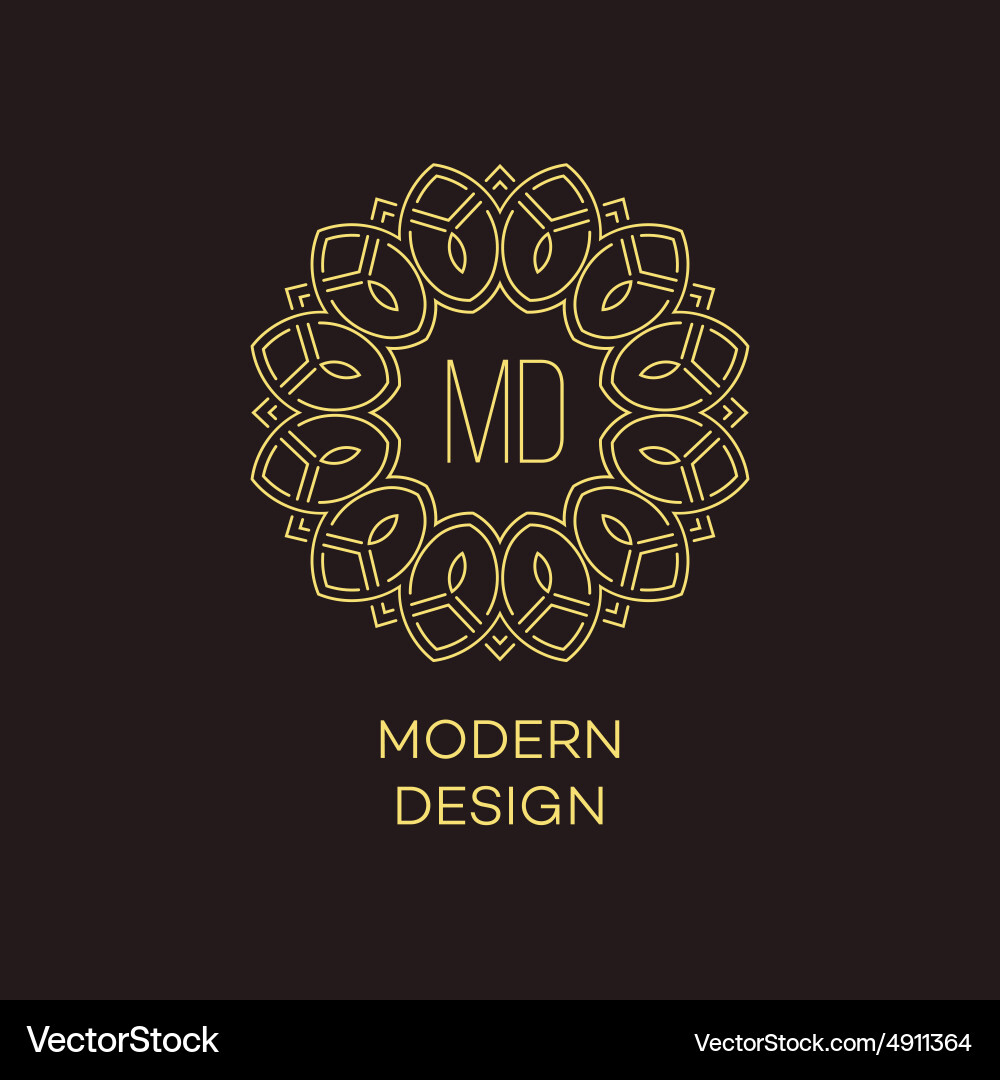 Geometric frame in mono line style vector image