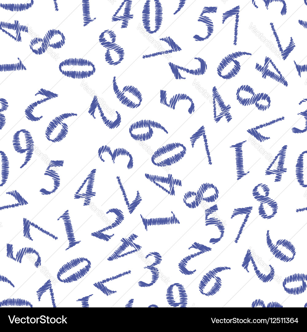 Grunge numbers seamless pattern Vector Image