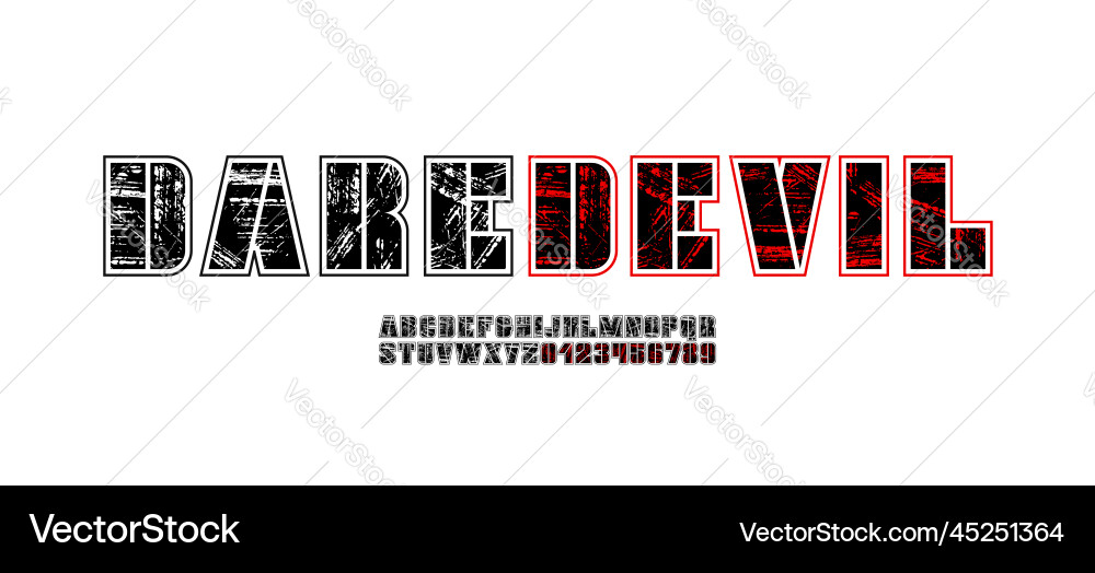 Grunge vintage font large alphabet Grunge vintage font large alphabet vector image