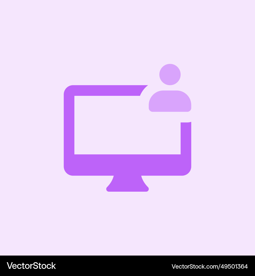 Main computer handled by user in workspace vector image