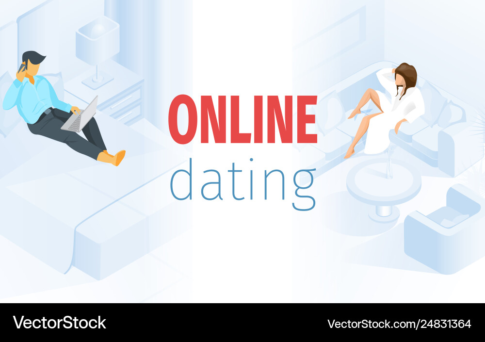 Man sitting on bed home use computer Man sitting on bed home use computer vector image