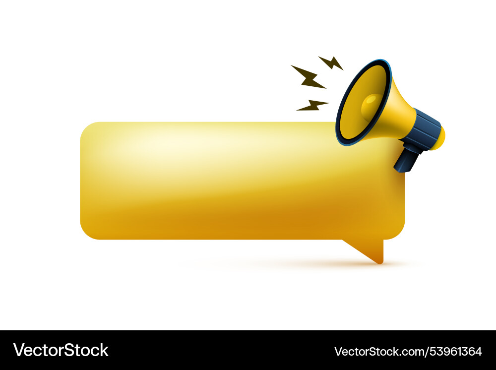 Megaphone message 3d icon speech voice chat Vector Image