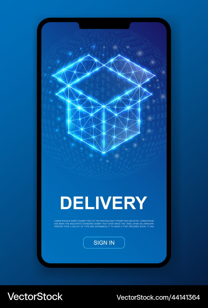 Open box 3d polygonal symbol for ui ux design Open box 3d polygonal symbol for ui ux design vector image