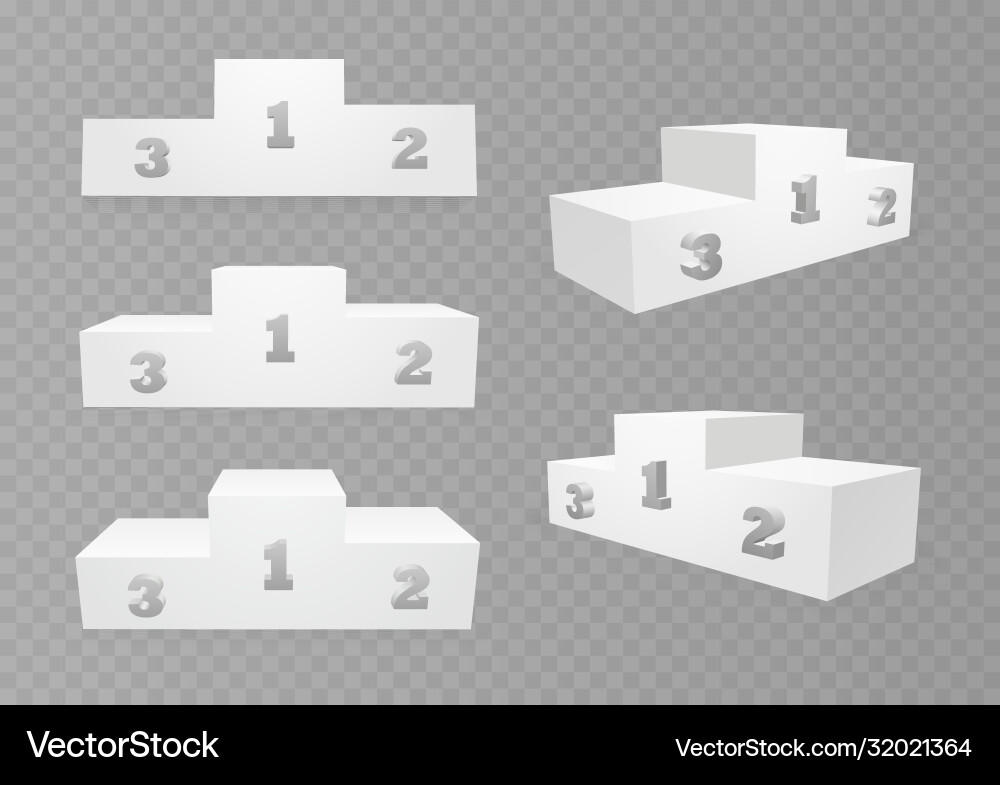 Pedestal for winners with first second and third Vector Image