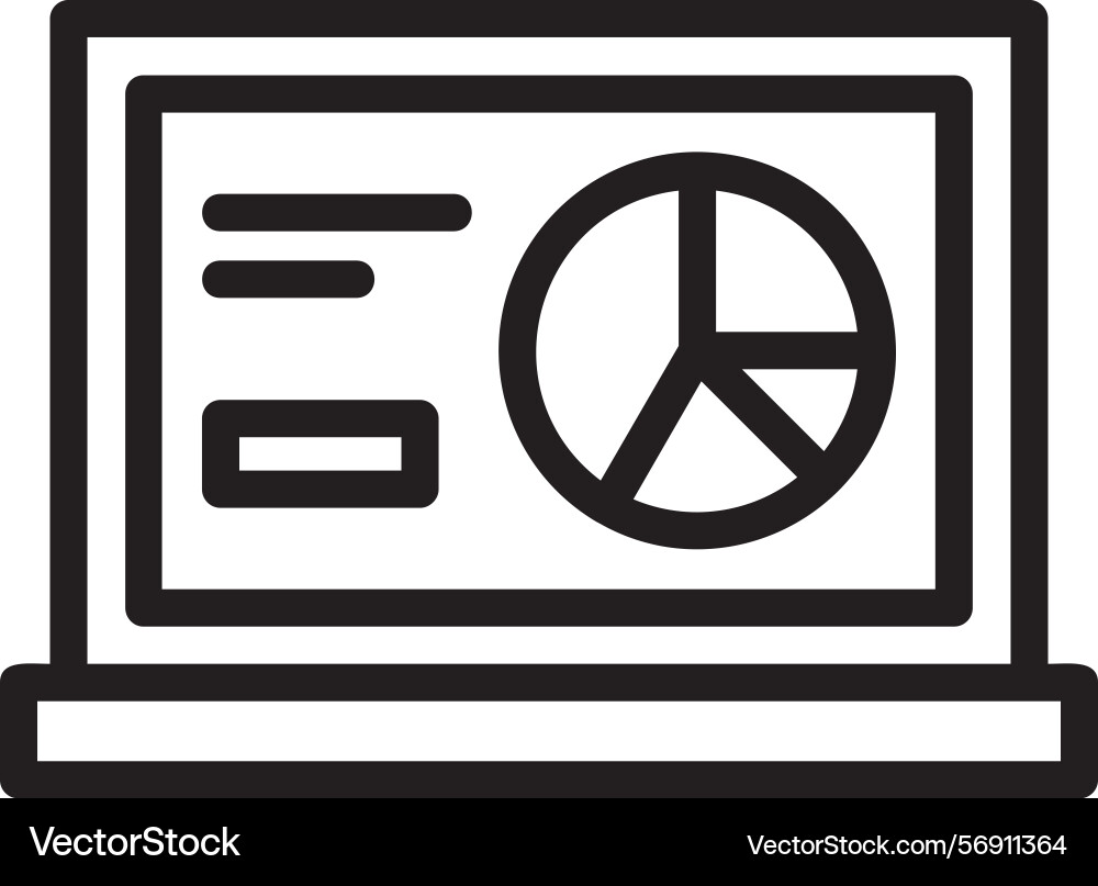 Pie chart linear style icon design vector image