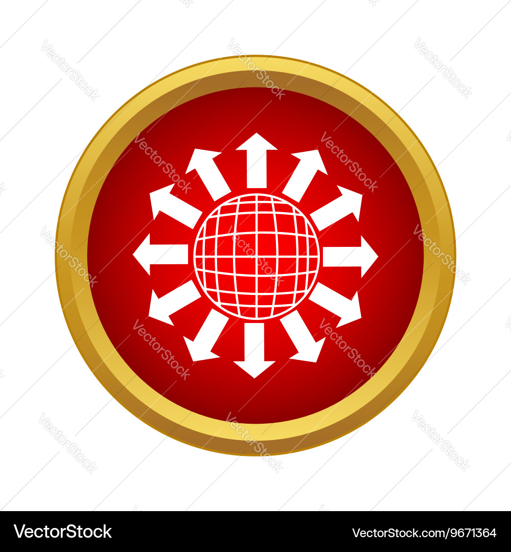 Planet and arrows pointing into space icon vector image