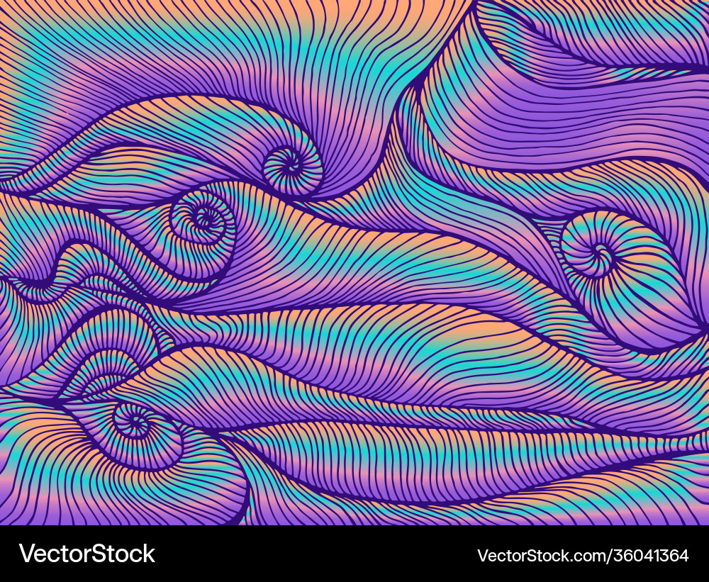 Psychedelic Retro Waves Vector Image