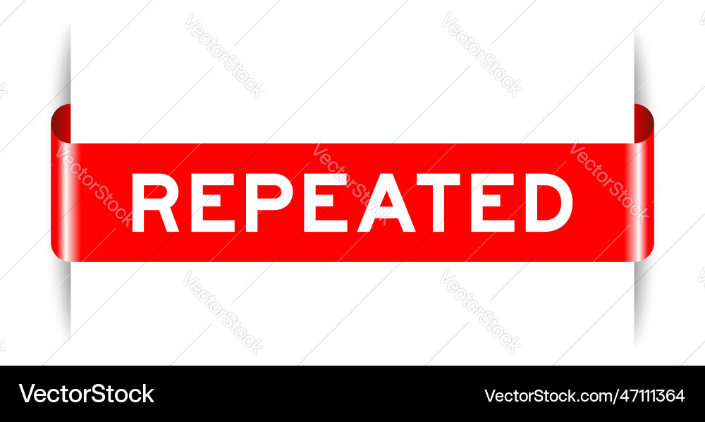 Red color inserted label banner with word Red color inserted label banner with word vector image