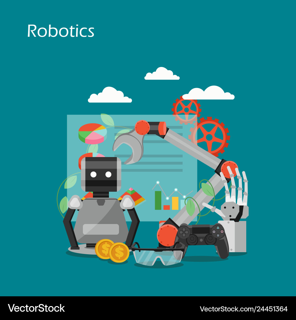 Robotics concept flat style design vector image