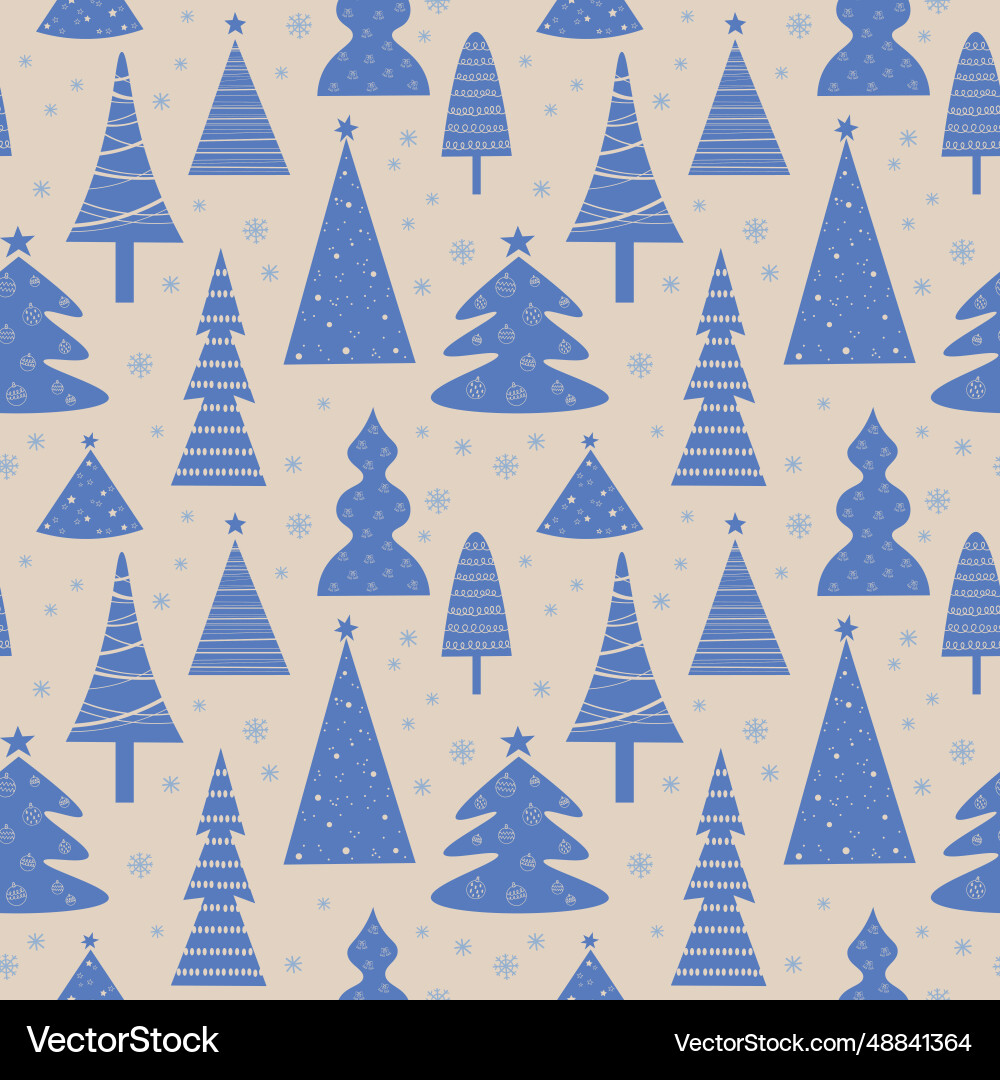 Seamless pattern with different xmas trees Seamless pattern with different xmas trees vector image