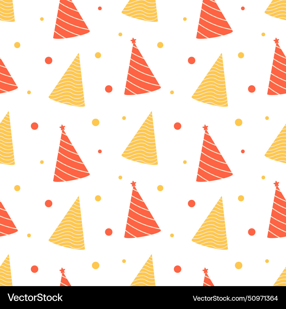 Seamless pattern with party hats Vector Image