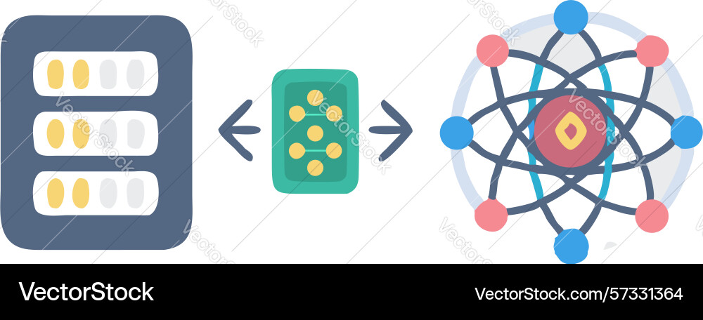 Server farm efficient data processing cloud vector image