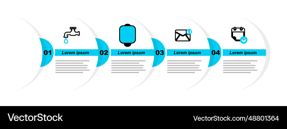 Set line calendar and clock new email incoming Vector Image