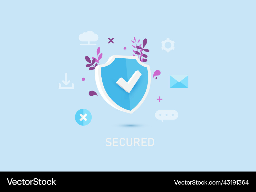 Simple security and secure privacy vector image