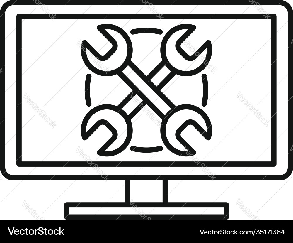 Tester computer icon outline style Tester computer icon outline style vector image