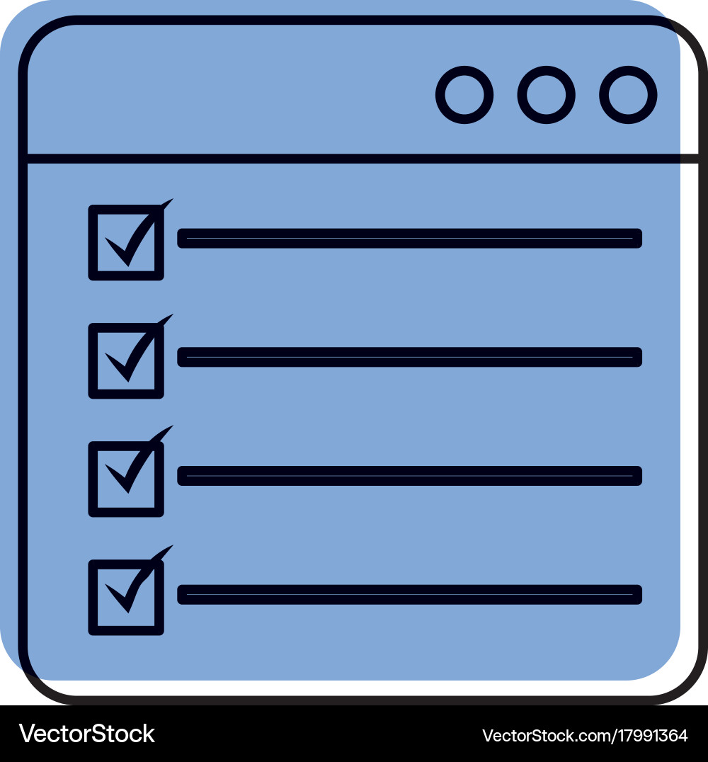 Web page check mark report list flat design Vector Image
