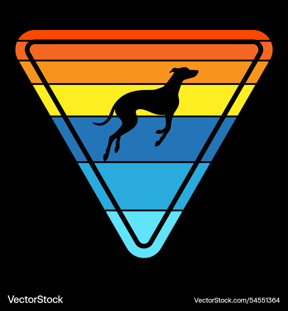 Whippet retro Vector Image