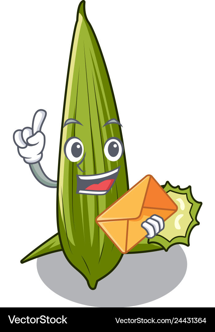 With envelope luffa isolated in the character Vector Image