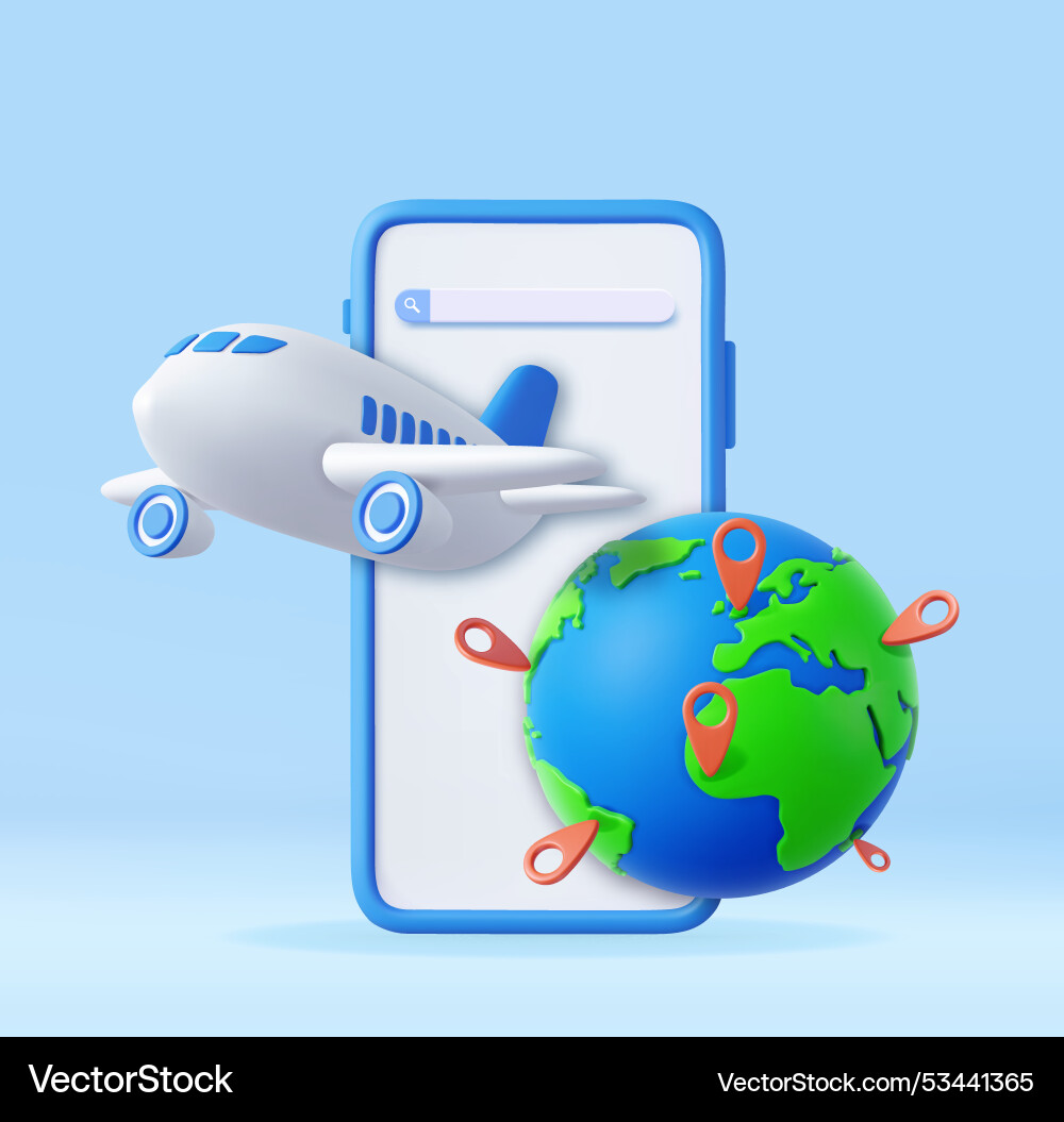 3D-Telefonplaner Flugzeug 3D-Telefonplaner Flugzeug vektorbild