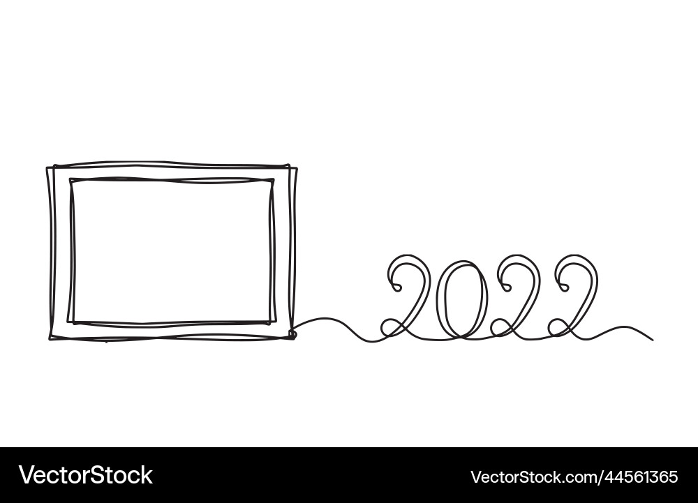 Abstract picture frame with 2022 as continuous Vector Image
