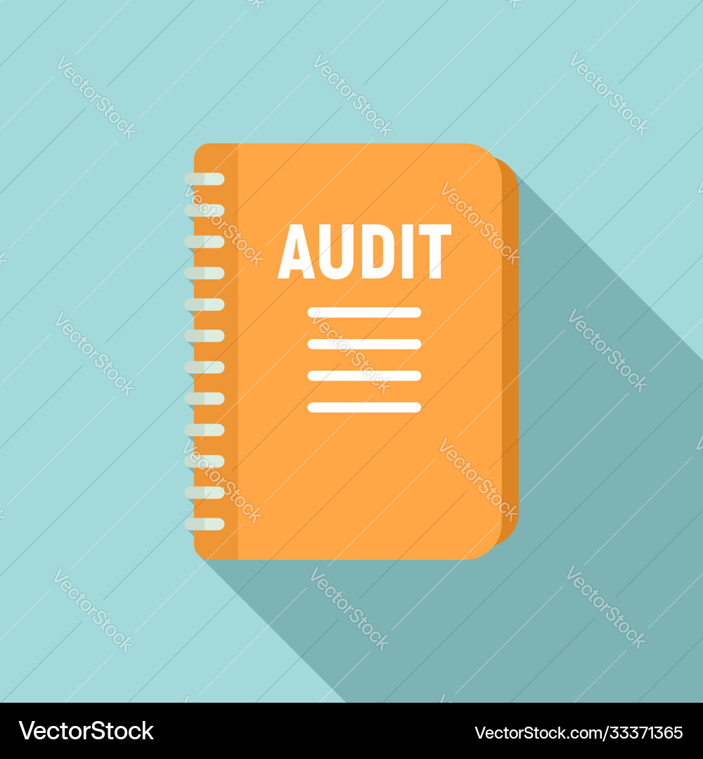 Audit notebook icon flat style Vector Image