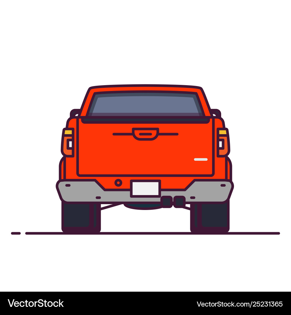 Back view pick-up vector image