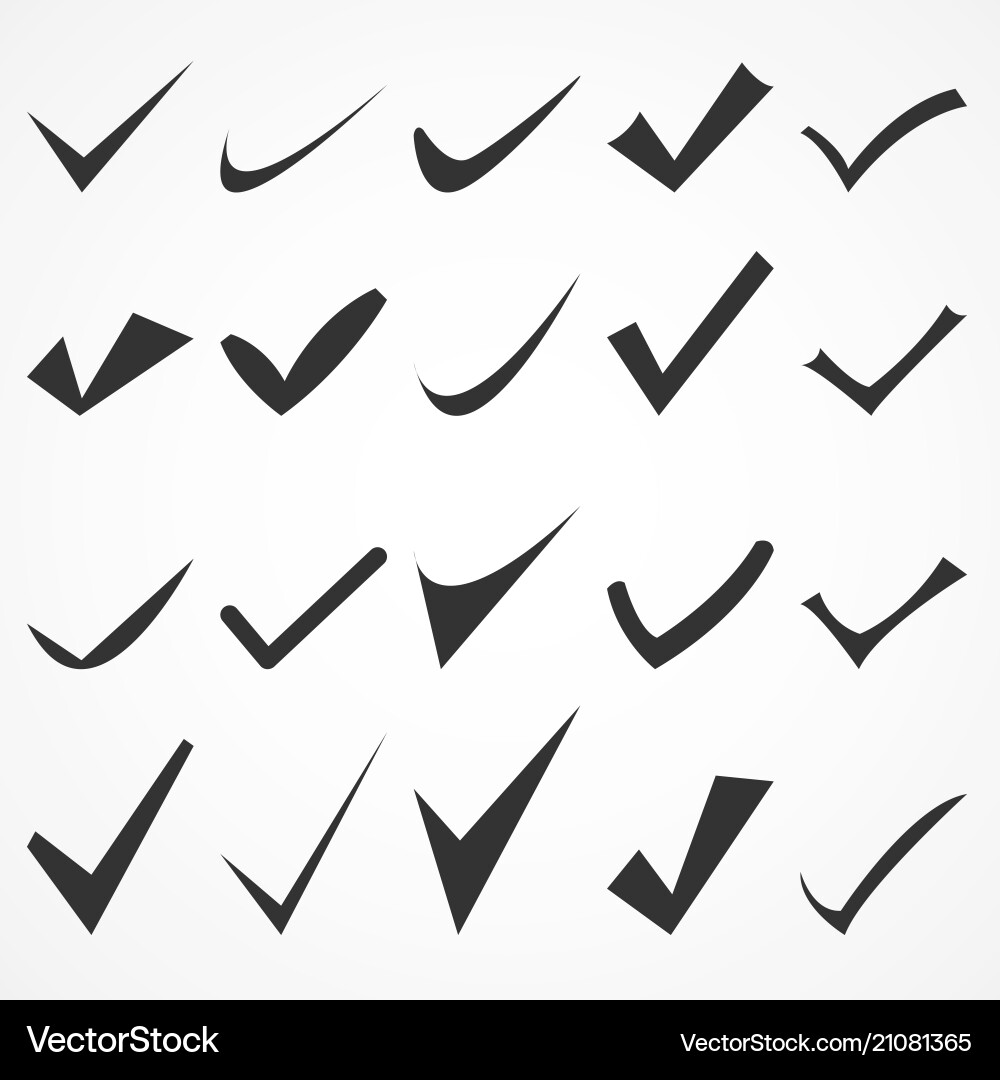 Check mark set icons isolated on background moder Check mark set icons isolated on background moder vector image