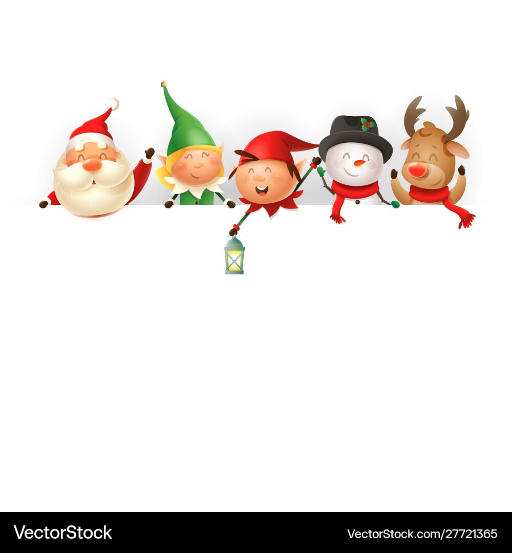 Christmas friends on board - template with santa Christmas friends on board - template with santa vector image