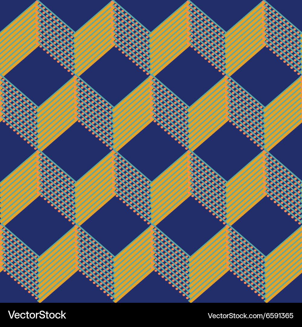 Cubed Pattern with Dots and Lines vector image