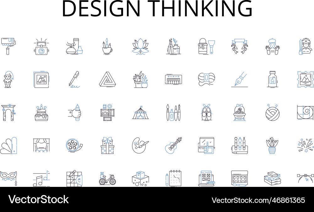 Design Denken Linie Icons Sammlung Algorithmus Design Denken Linie Icons Sammlung Algorithmus vektorbild