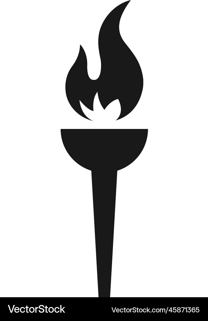 Freedom flame symbol ceremonial fire torch icon vector image