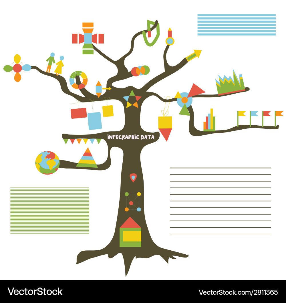 Infographic data on the tree vector image