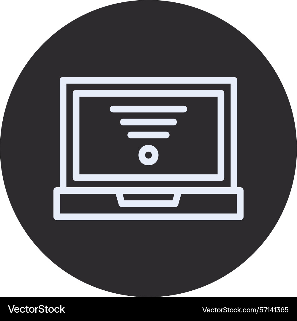 Internet connection inverted circle black Vector Image