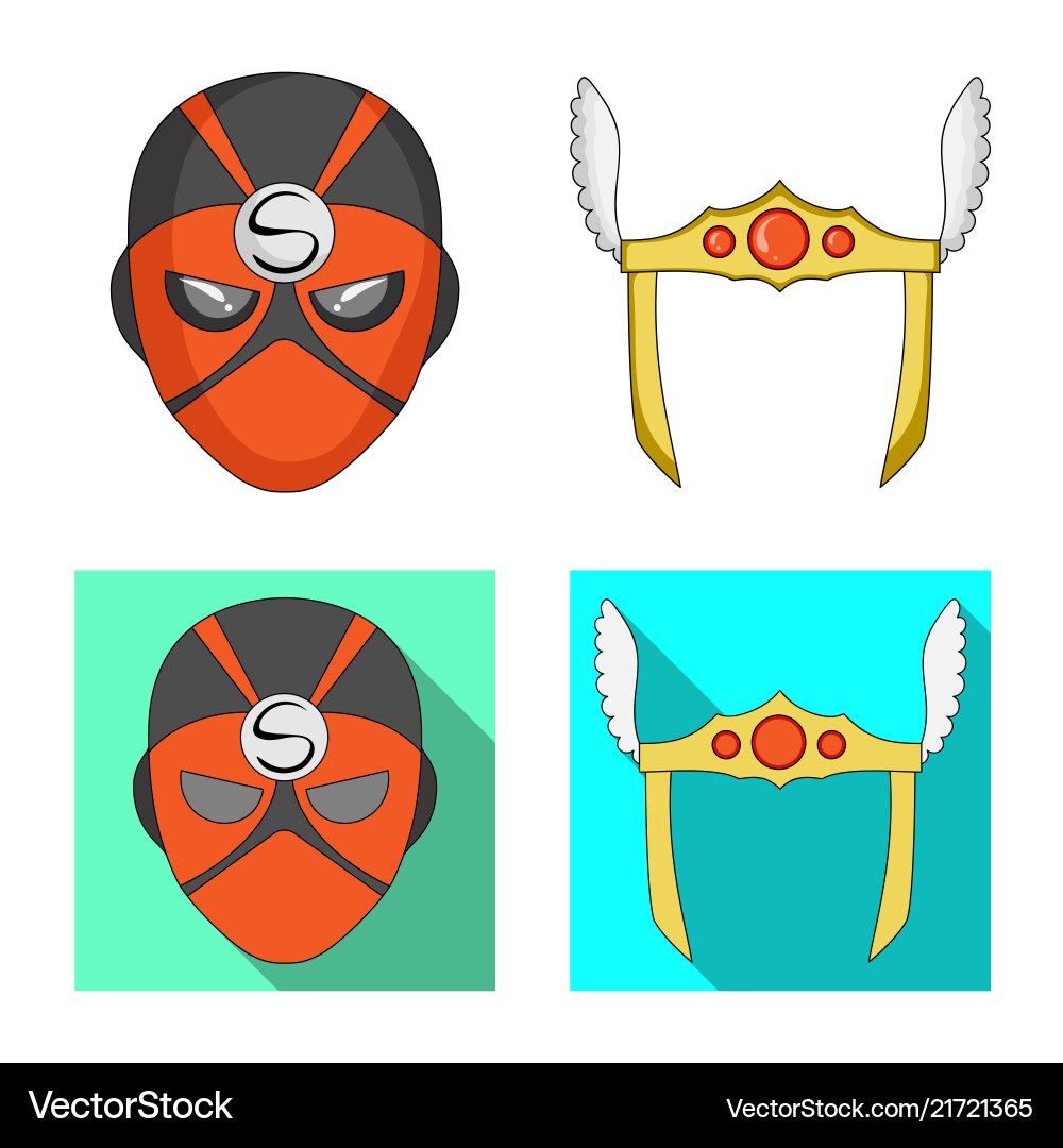 Isolated object of hero and mask symbol set Vector Image