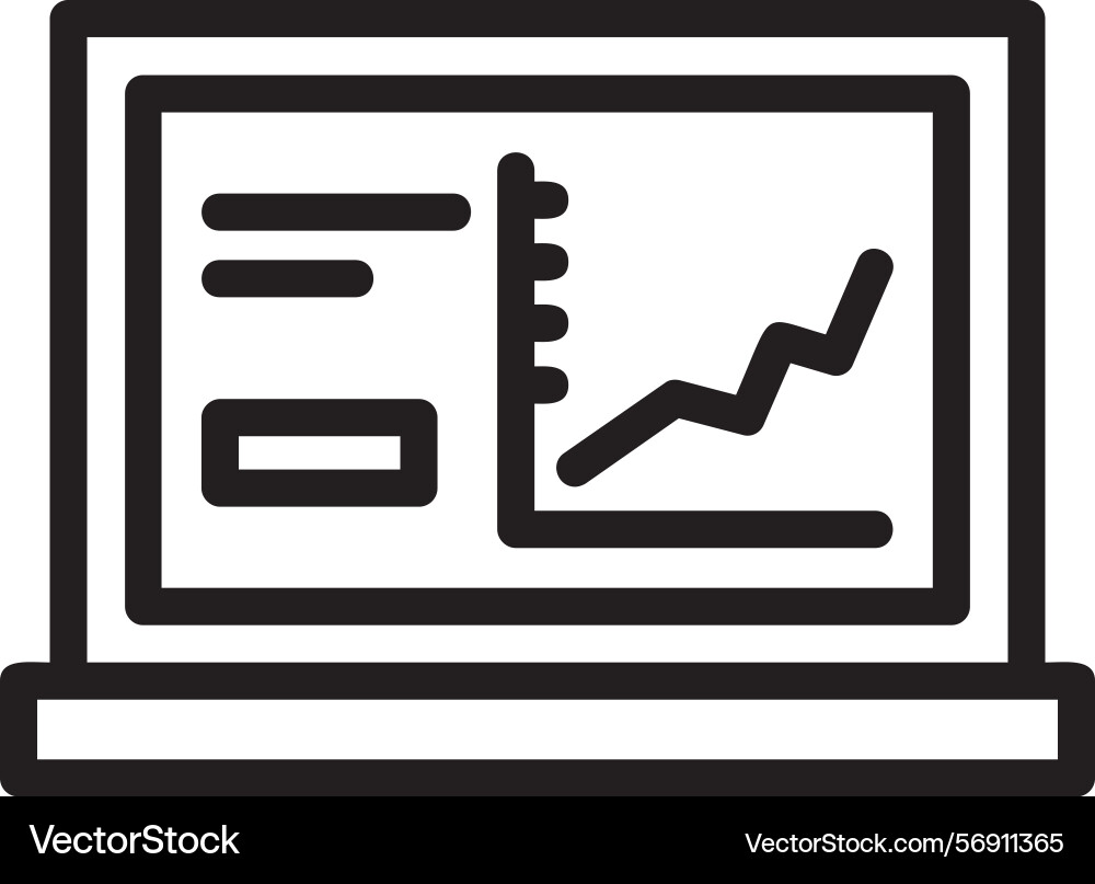 Line chart linear style icon design vector image
